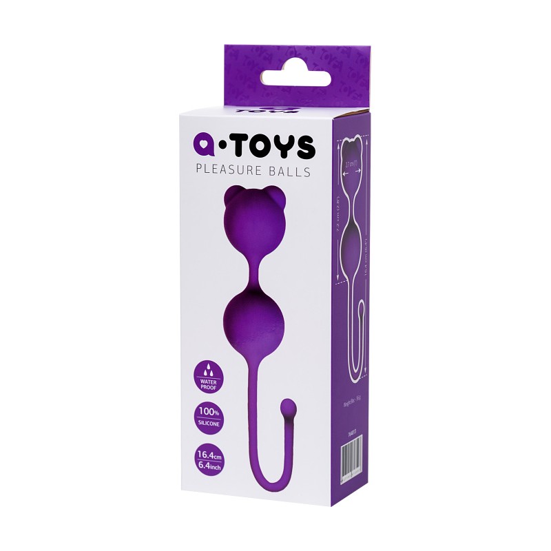 Вагинальные шарики A-Toys by TOYFA Meeko, силикон, фиолетовые, 16,4 см, Ø 2,7 см