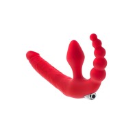 Безремневой страпон Black&Red by TOYFA с вибропулей, силикон, красный, 35 см