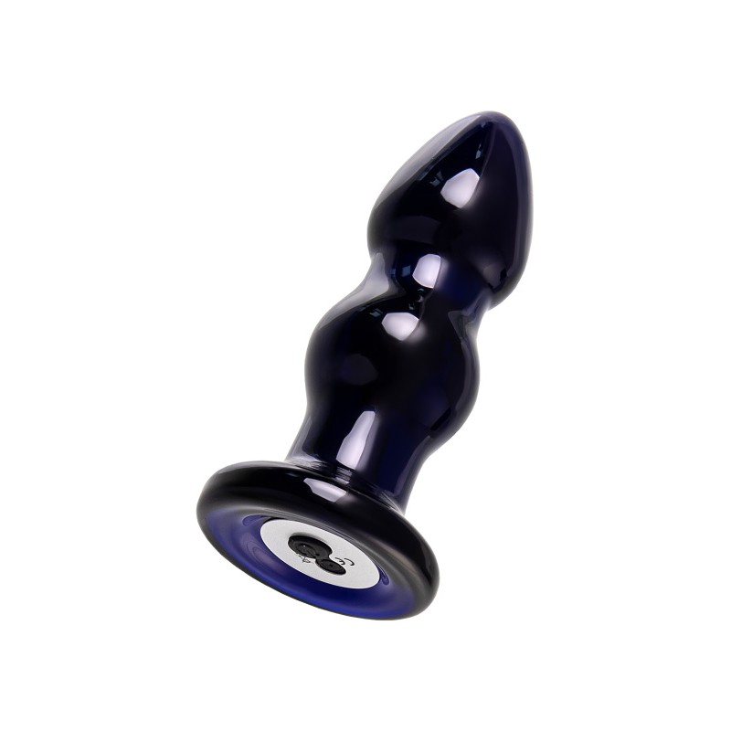 Стеклянная вибровтулка Sexus Glass, стекло, синяя, 11 см