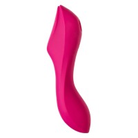 Вакуумный стимулятор клитора с вибрацией Satisfyer Curvy Trinity 3, красный, 17,7 см