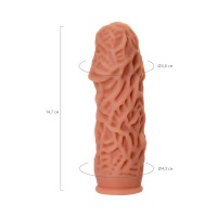Насадка KOKOS  с дополнительной стимуляцией, реалистичная,TPE, телесный, 15.8 см