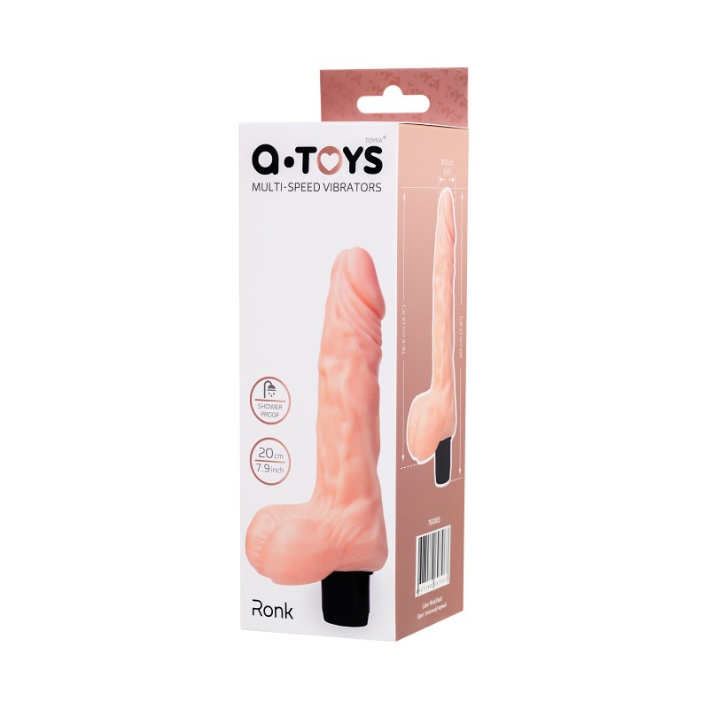 Реалистичный вибратор A-Toys by TOYFA Multi-Speed Ronk, TPE, телесный, 20 см