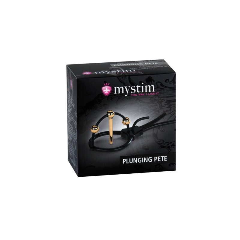 Электросбруя Mystim Plunging Pete, силикон, черный, 14 см