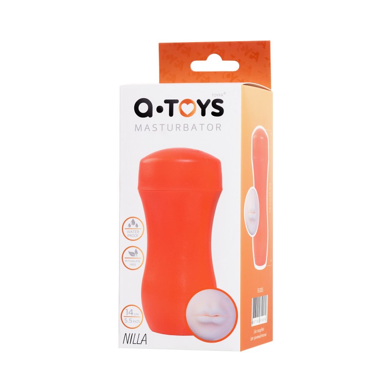 Мастурбатор A-Toys by TOYFA Nilla, рот, TPE, оранжевый, 14 см