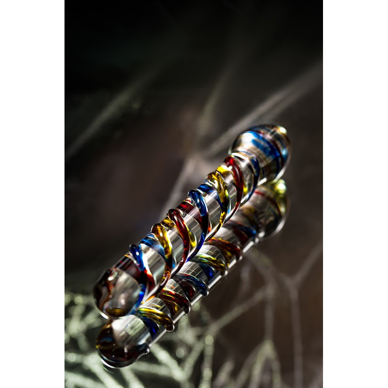 Двусторонний фаллоимитатор Sexus Glass, стекло, прозрачный, 19,5 см