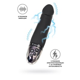 Вибратор Mystim Real Deal Neal с электростимуляцией, силикон, черный, 16,5 см