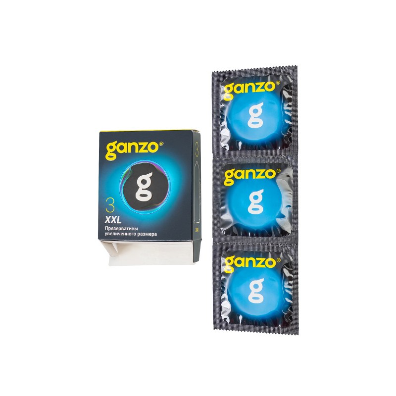 Презервативы  GANZO XXL увеличенные, латекс, 19 см, 5,5 см, 3 шт.