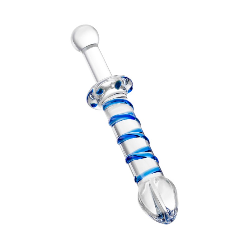Двусторонний фаллоимитатор Sexus Glass, стекло, прозрачный, 22,5 см