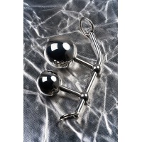 Стринги TOYFA Metal с двумя шарами, серебряные