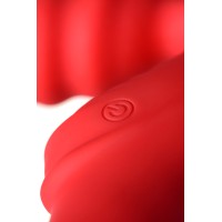 Безремневой страпон Black & Red by TOYFA с вибрацией, силикон, красный, 35 см