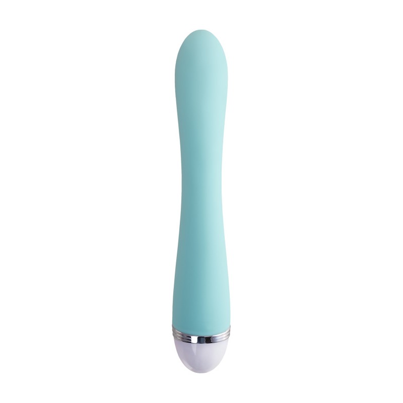 Вибратор с клиторальным стимулятором Flovetta Iris, силикон, голубой, 22 см