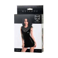 Платье Glossy Lulu из материала Wetlook, черное, S