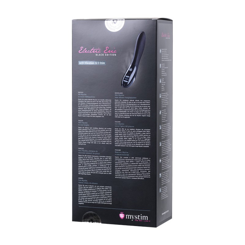 Вибратор Mystim Electric Eric силиконовый с электростимуляцией, черный, 27 см