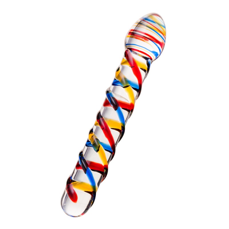 Двусторонний фаллоимитатор Sexus Glass, стекло, прозрачный, 19,5 см