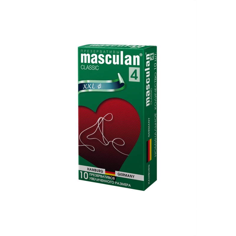 Презервативы Masculan, classic 4, XXL, увеличенного размера, 20 см, 5,4 см, 10 шт.