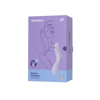 Вакуумный стимулятор клитора с вибрацией Satisfyer Curvy Trinity 2, сиреневый, 17,4 см