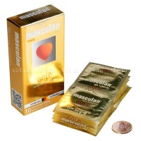 Презервативы Masculan, 5 ultra, золотые, 19 см, 5,3 см, 10 шт.
