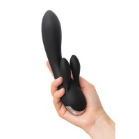 Вибратор с клиторальным стимулятором Satisfyer Double Flex Connect App, черный, силикон, 20 см