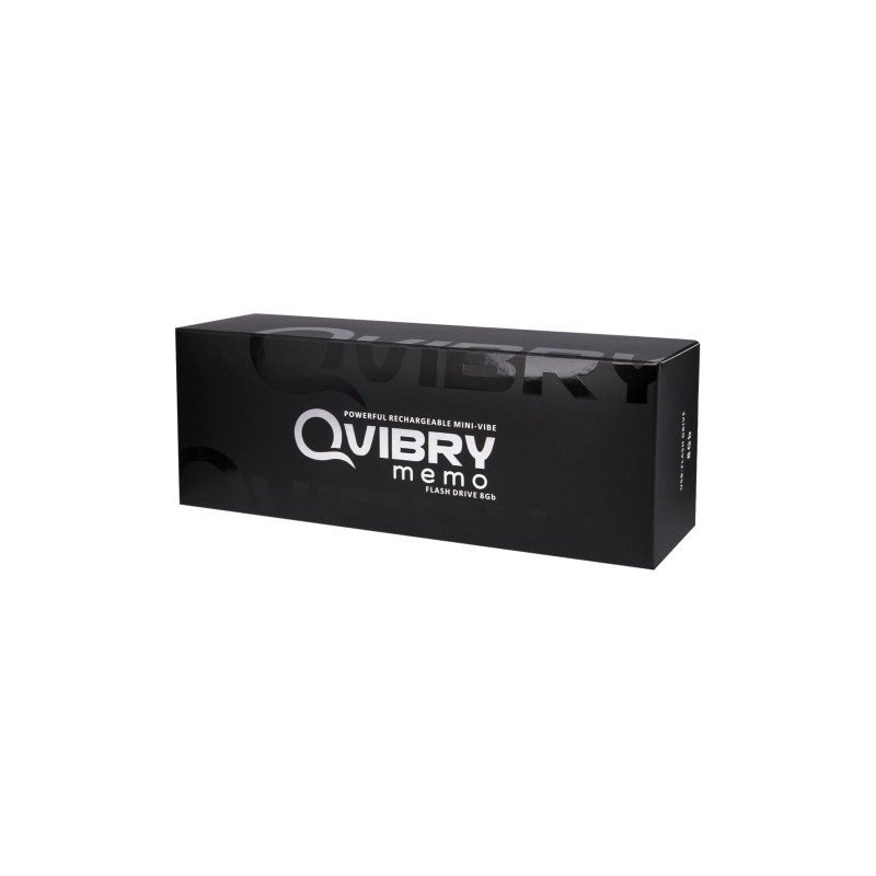 Вибратор клиторальный Qvibry 8Gb USB памяти, силикон, черный, 12 см