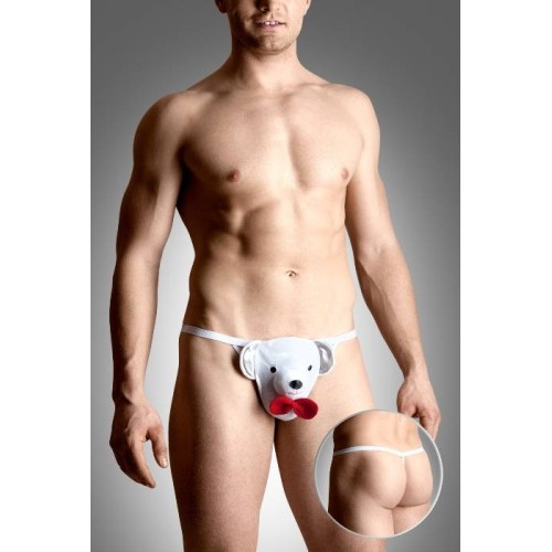 Стринги мужские Мишка SoftLine Collection, белый, S/L