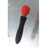 Двусторонний вибромассажер Black&Red by Toyfa, силикон, черный, 21 см