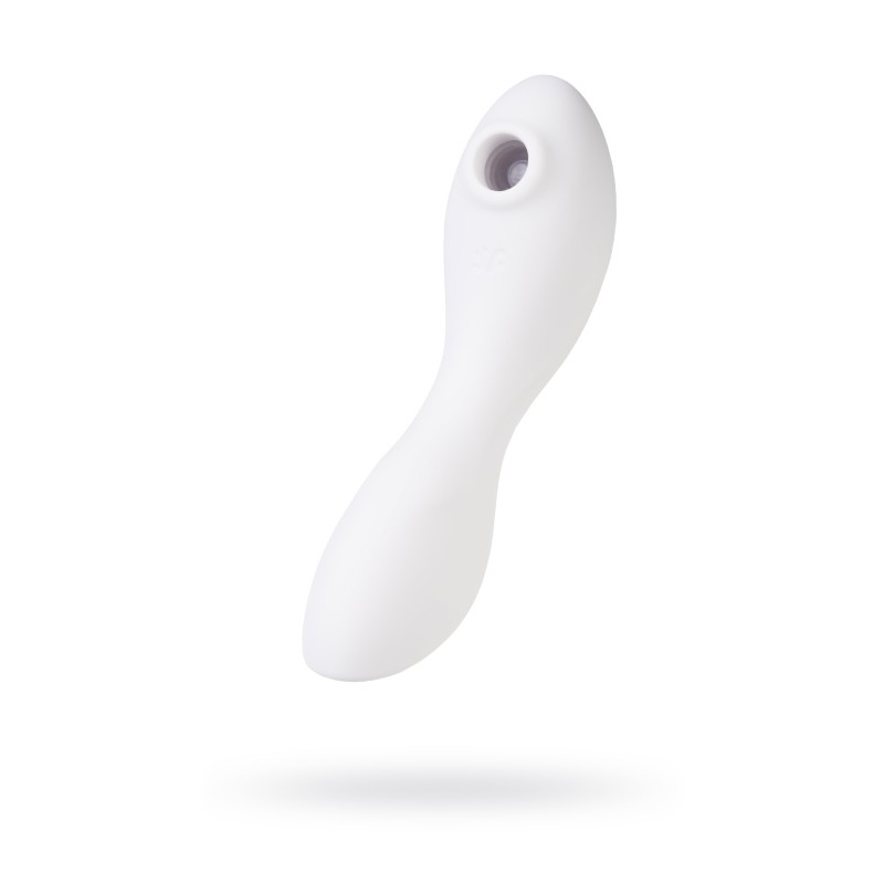 Вакуумный стимулятор клитора с вибрацией Satisfyer Curvy Trinity 5 Connect App, белый, 16,5 см