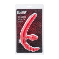 Безремневой страпон Black&Red by TOYFA с вибропулей, силикон, красный, 35 см