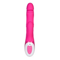 Вибратор с клиторальным стимулятором Nalone Wave, силикон, розовый, 26 см