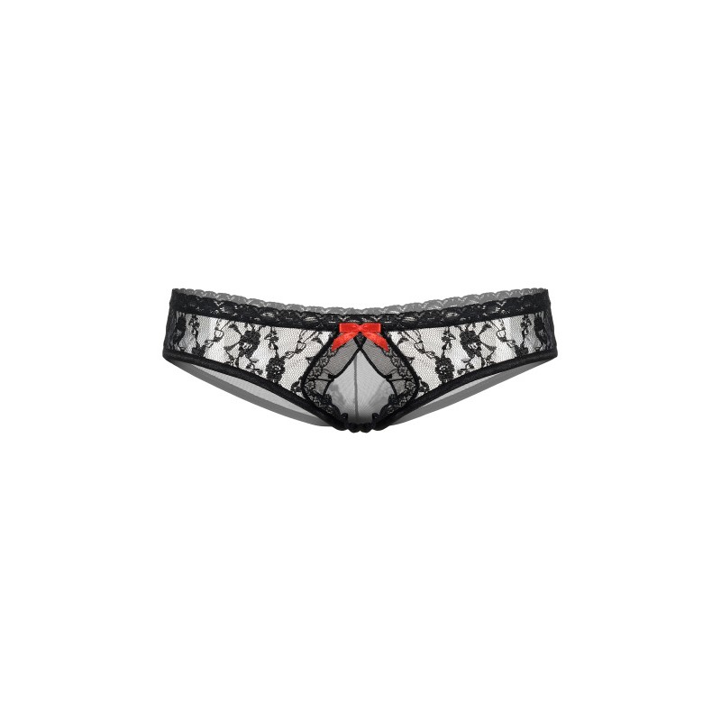 Трусики кружевные открытые SoftLine Collection, черный, S/M