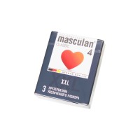 Презервативы Masculan, сlassic 4, XXL, латекс, увеличенного размера, розовый, 20 см, 5,5 см, 3 шт.