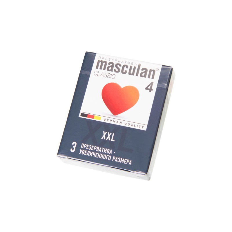 Презервативы Masculan, сlassic 4, XXL, латекс, увеличенного размера, розовый, 20 см, 5,5 см, 3 шт.