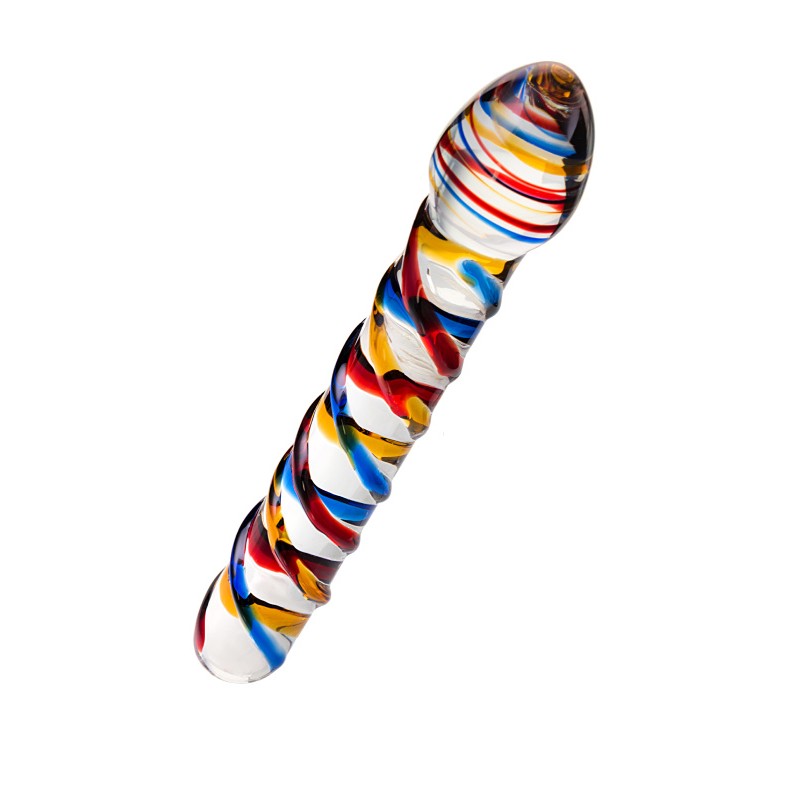 Двусторонний фаллоимитатор Sexus Glass, стекло, прозрачный, 19,5 см