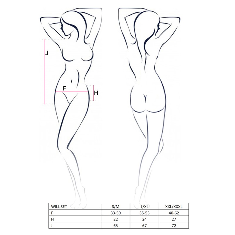 Боди и подвязки Passion Erotic Line Will, черное, L/XL