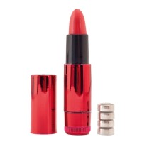 Вибромассажер Black & Red by TOYFA «Помада», силикон, красный, 9 см