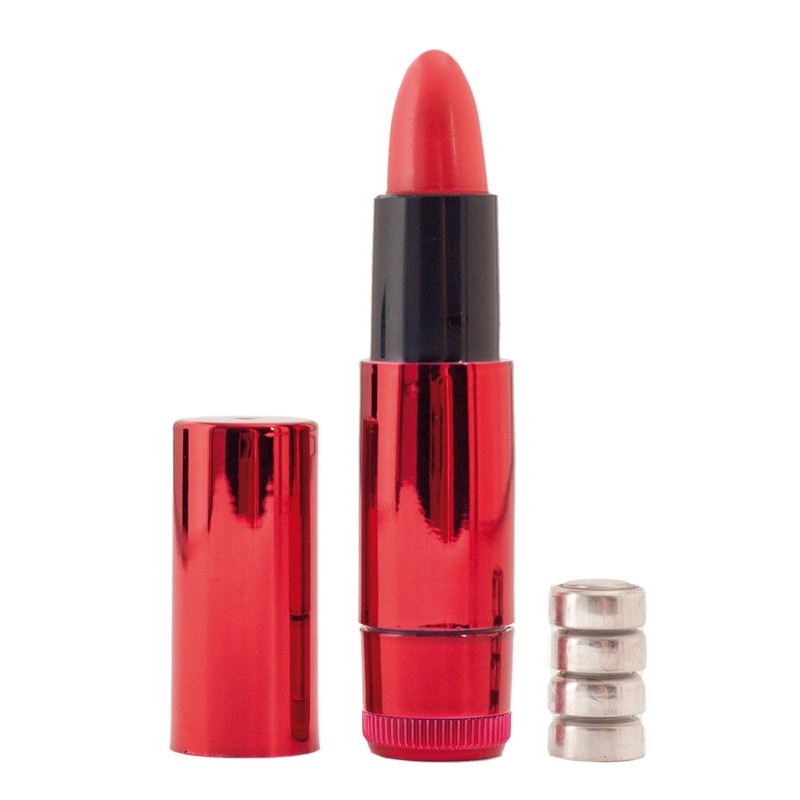 Вибромассажер Black & Red by TOYFA «Помада», силикон, красный, 9 см