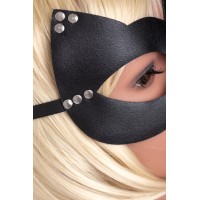 Маска Штучки-дрючки «Кошка» с заклепками, кожа, черная