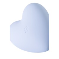 Вакуум-волновой стимулятор клитора с вибрацией Satisfyer Cutie Heart, силикон, голубой, 7,7 см