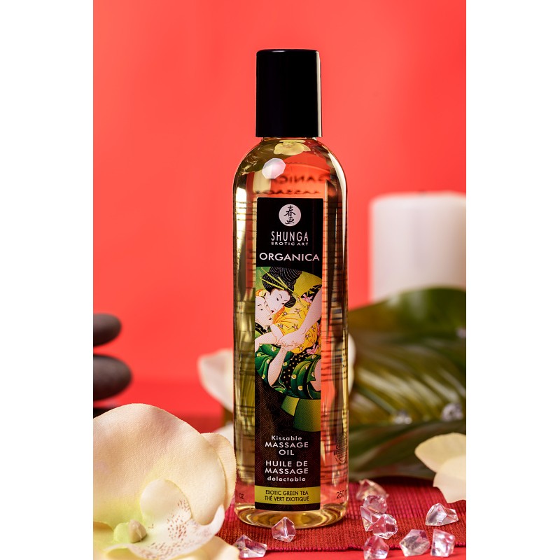 Масло массажное Shunga Organica «Зелёный чай» (Exotic Green Tea), 240 мл