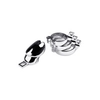 Пояс верности мужской TOYFA Metal на головку, серебряный