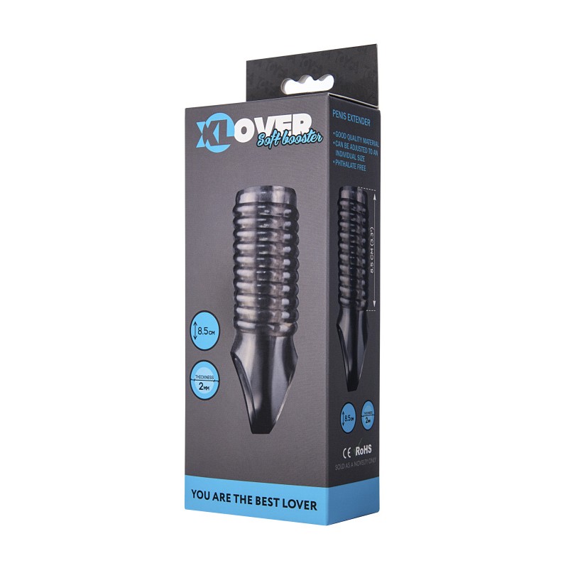 Насадка ToyFa XLover, для увеличения размера, TPE, черная прозрачная, 11 см