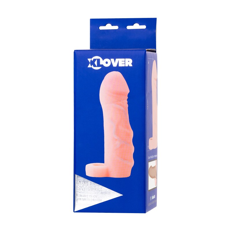Насадка ToyFa XLover Increase+ для увеличения размера, реалистичная, с кольцом, TPR, телесный, 15 см