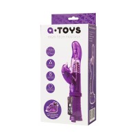 Вибратор с клиторальным стимулятором A-Toys by TOYFA, TPR, фиолетовый, 22,5 см