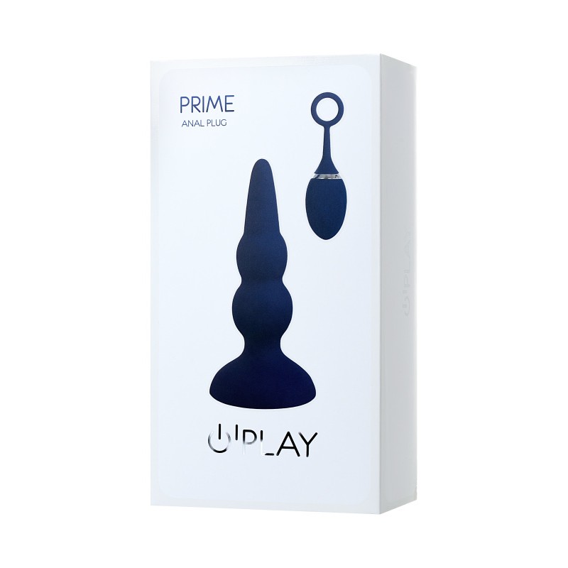 Анальная вибровтулка O'Play Prime с пультом ДУ, силикон, синий, 12 см.