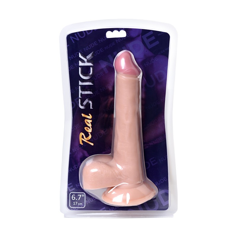 Реалистичный фаллоимитатор RealStick Nude, PVC, телесный, 22,5 см