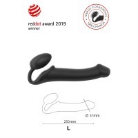 Безремневой нереалистичный страпон Strap-on-me, L, силикон, черный, 25 см