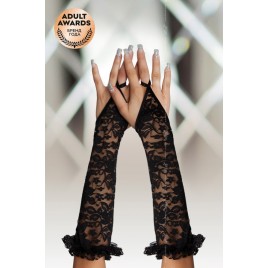 Перчатки кружевные длинные SoftLine Collection, черный, S/L
