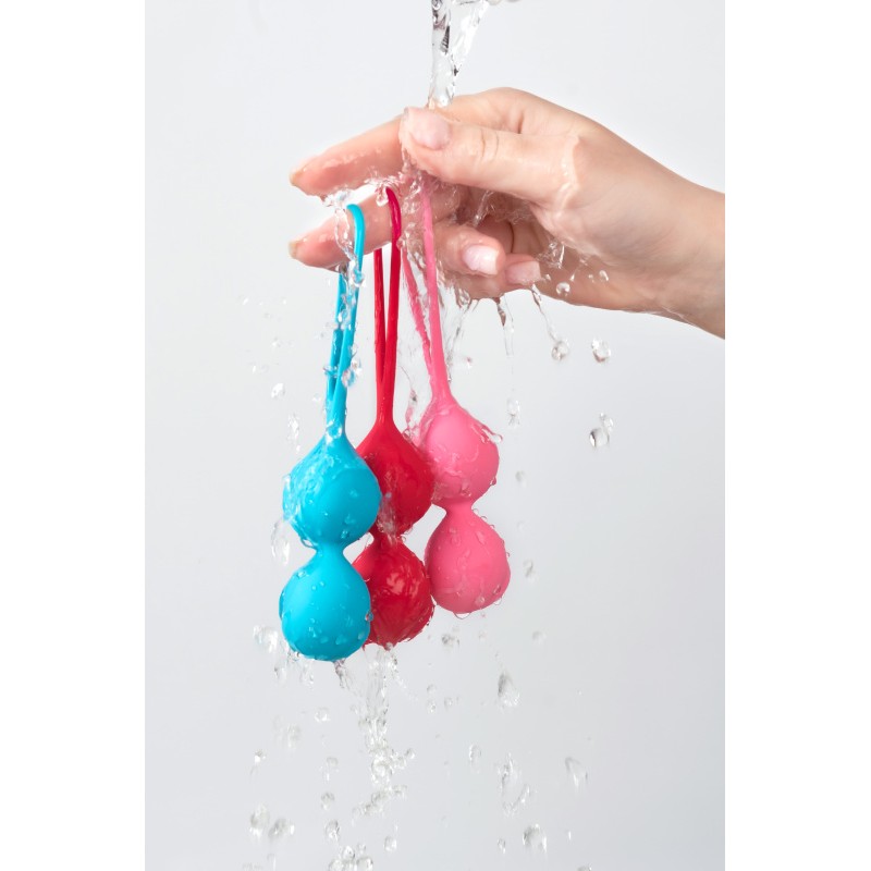 Набор вагинальных шариков Satisfyer Balls C03 Double, силикон, ассорти, Ø 3 см.