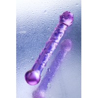Двусторонний фаллоимитатор Sexus Glass, стекло, фиолетовый, 19,5 см