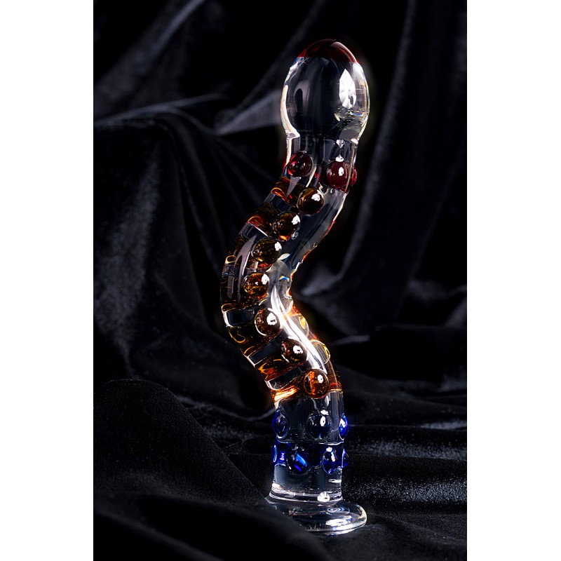Нереалистичный фаллоимитатор Sexus Glass, стекло, прозрачный, 20 см