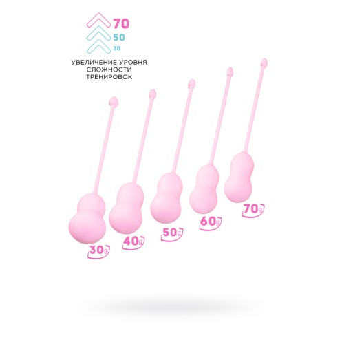 Набор вагинальных шариков Flovetta TULIPS, силикон, розовый, 5,3 см